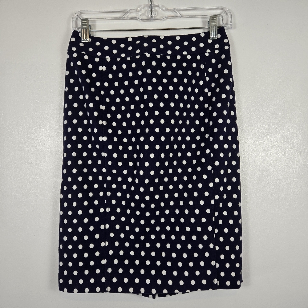 Pixley June Navy Blue White Polkadot Pencil Skirt Size XS